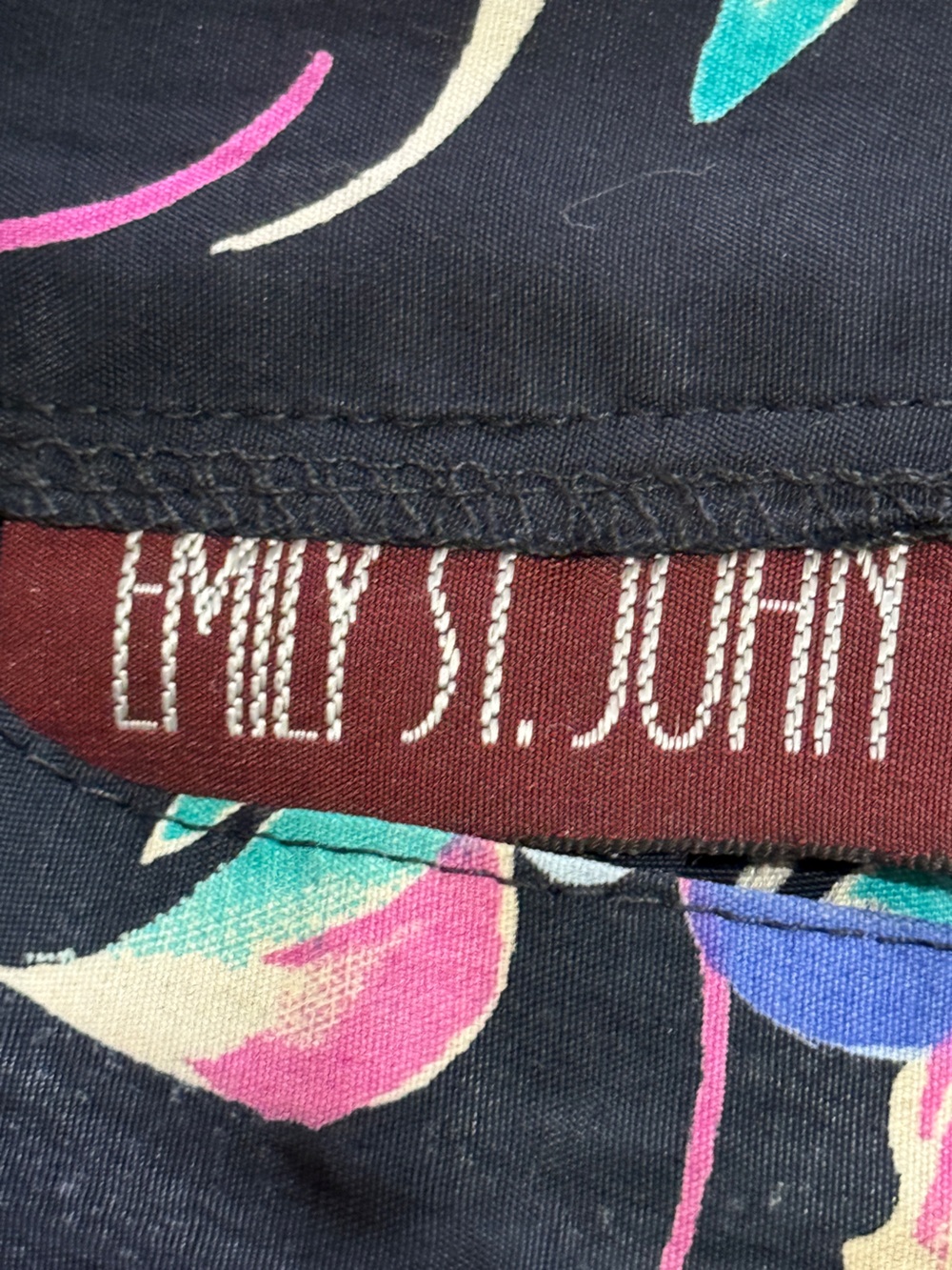 Emily St. John Black Floral A-Line Maxi Skirt - Multicolor Print. Sz 7/8. - Picture 5 of 7